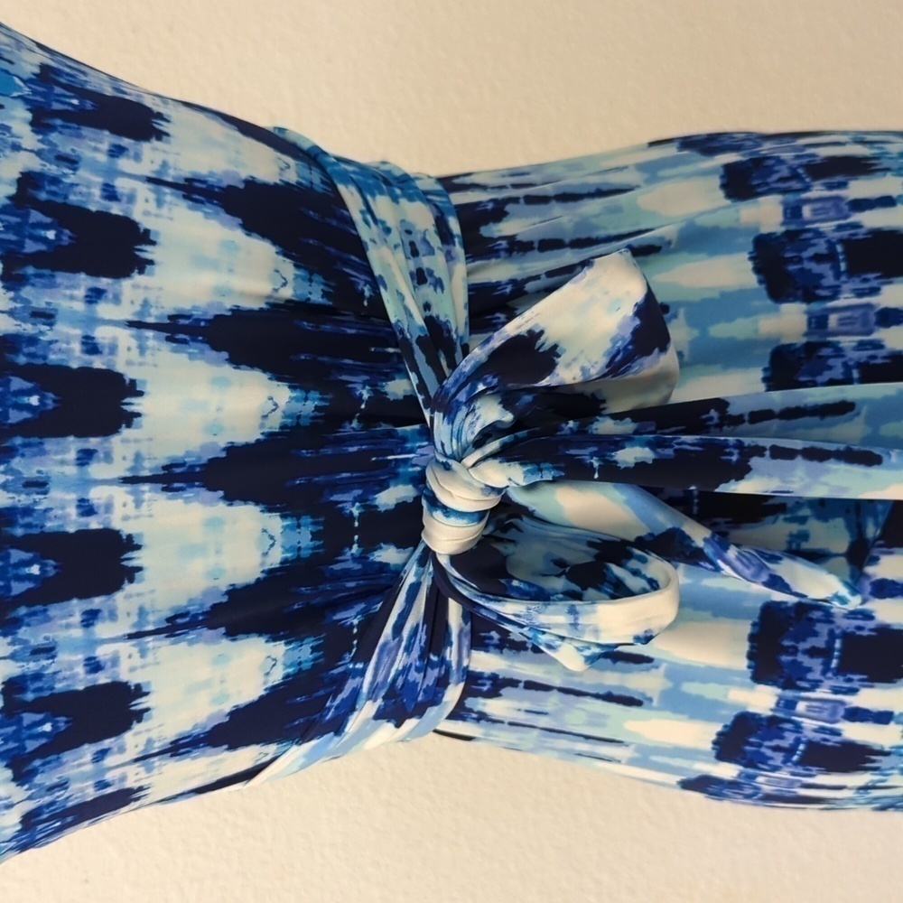 Eliza J Tie Dye Knot Jersey Knit Maxi Dress Blue White 0 bohemian 70s hippie - Picture 4 of 6